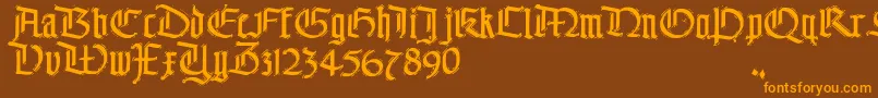 TheEnd Font – Orange Fonts on Brown Background