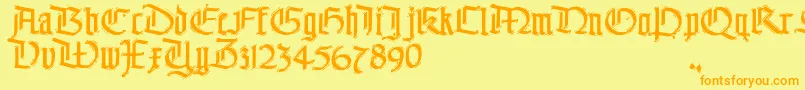 TheEnd Font – Orange Fonts on Yellow Background