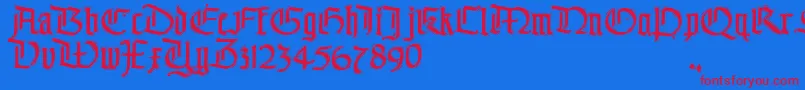 TheEnd Font – Red Fonts on Blue Background