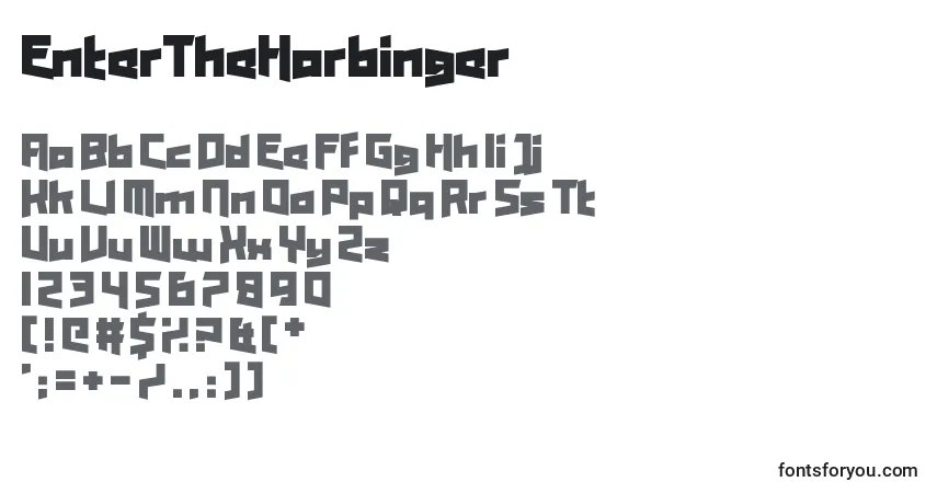 EnterTheHarbingerフォント–アルファベット、数字、特殊文字