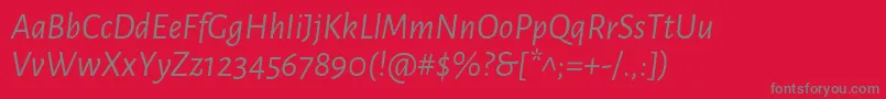 AlegreyasansItalic Font – Gray Fonts on Red Background