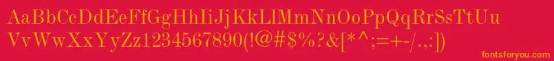 ModernmtstdCondensed Font – Orange Fonts on Red Background