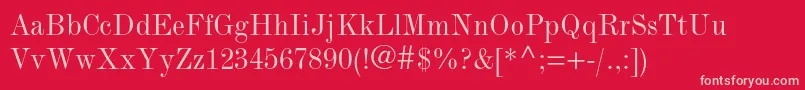 ModernmtstdCondensed Font – Pink Fonts on Red Background