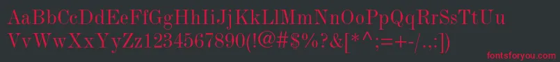 ModernmtstdCondensed Font – Red Fonts on Black Background
