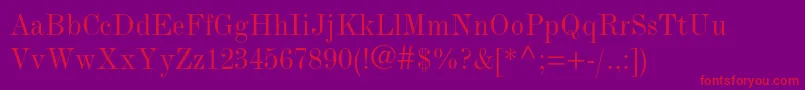 ModernmtstdCondensed Font – Red Fonts on Purple Background