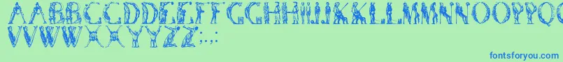 Manfont Font – Blue Fonts on Green Background