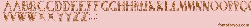 Manfont Font – Brown Fonts on Pink Background