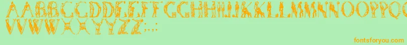 Manfont Font – Orange Fonts on Green Background