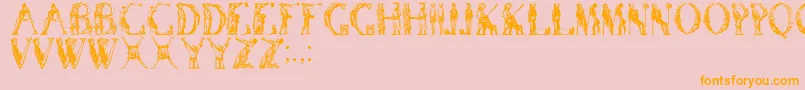 Manfont-Schriftart – Orangefarbene Schriften auf rosa Hintergrund