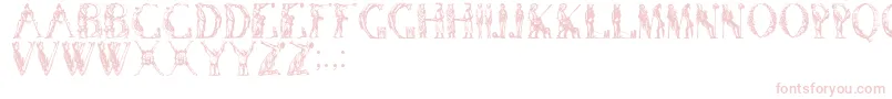 Manfont-Schriftart – Rosa Schriften auf weißem Hintergrund