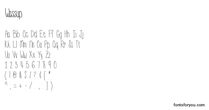 Шрифт Wassup – алфавит, цифры, специальные символы