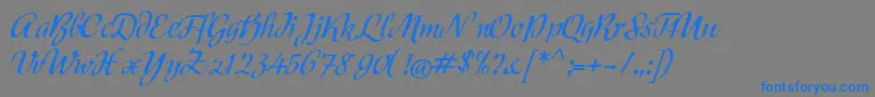 Modeschrift Font – Blue Fonts on Gray Background
