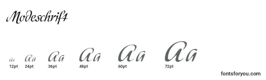 Modeschrift Font Sizes