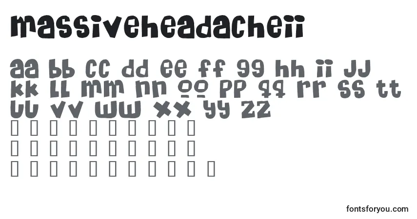 Schriftart MassiveHeadacheii – Alphabet, Zahlen, spezielle Symbole