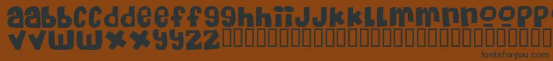 Weitere Informationen zur MassiveHeadacheii-Schriftart MassiveHeadacheii-Schriftart – Schwarze Schriften auf braunem Hintergrund