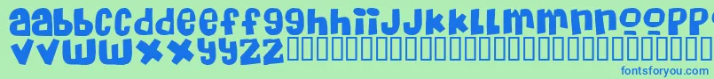 MassiveHeadacheii Font – Blue Fonts on Green Background