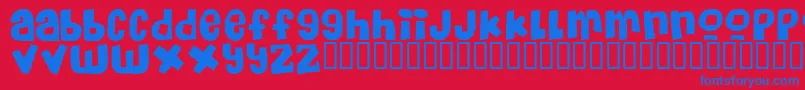 MassiveHeadacheii Font – Blue Fonts on Red Background