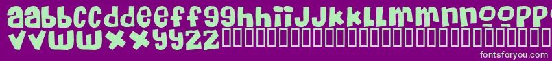 Fonte MassiveHeadacheii – fontes verdes em um fundo violeta