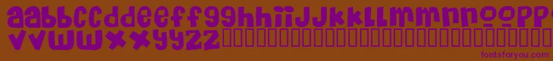 MassiveHeadacheii-fontti – violetit fontit ruskealla taustalla