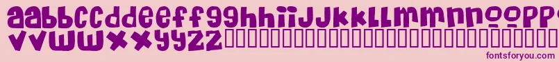 MassiveHeadacheii-fontti – violetit fontit vaaleanpunaisella taustalla