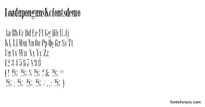 Schriftart LoadupongunsKcfontsdemo – Alphabet, Zahlen, spezielle Symbole