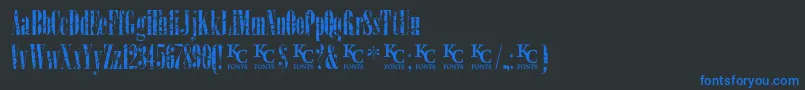 LoadupongunsKcfontsdemo Font – Blue Fonts on Black Background