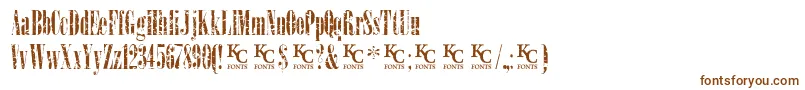 Шрифт LoadupongunsKcfontsdemo – коричневые шрифты на белом фоне