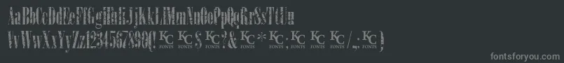 LoadupongunsKcfontsdemo Font – Gray Fonts on Black Background