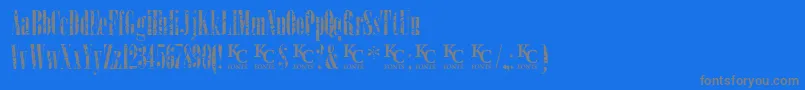 LoadupongunsKcfontsdemo Font – Gray Fonts on Blue Background