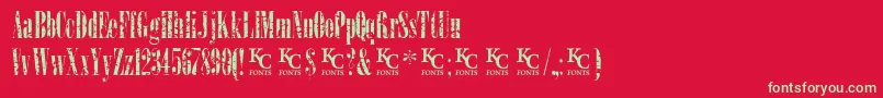 LoadupongunsKcfontsdemo Font – Green Fonts on Red Background