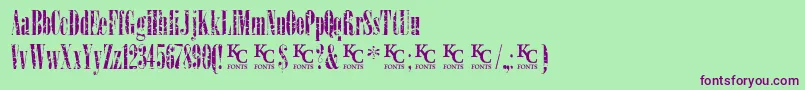 LoadupongunsKcfontsdemo Font – Purple Fonts on Green Background