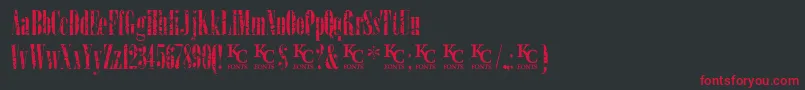 LoadupongunsKcfontsdemo Font – Red Fonts on Black Background