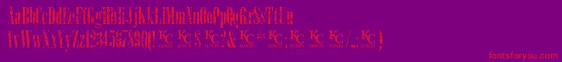 LoadupongunsKcfontsdemo Font – Red Fonts on Purple Background