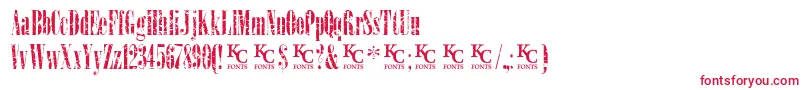 LoadupongunsKcfontsdemo Font – Red Fonts on White Background