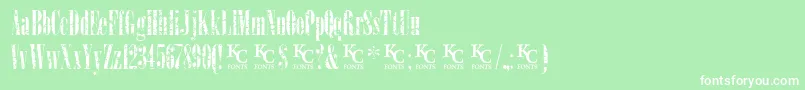 LoadupongunsKcfontsdemo Font – White Fonts on Green Background