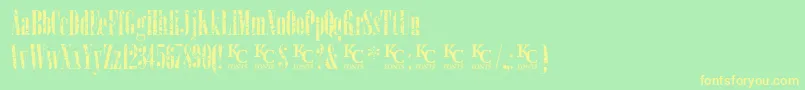 LoadupongunsKcfontsdemo Font – Yellow Fonts on Green Background