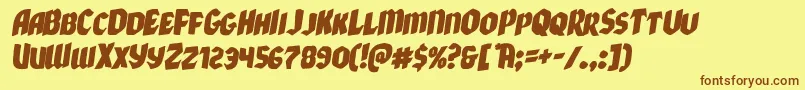 Xmasxpressrotal Font – Brown Fonts on Yellow Background