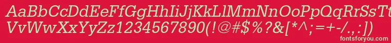 フォントGlyphaltstdOblique – 赤い背景に緑の文字