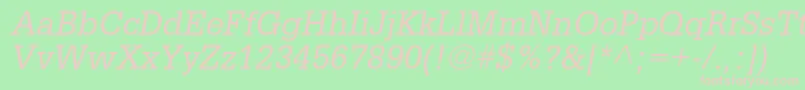 GlyphaltstdOblique Font – Pink Fonts on Green Background