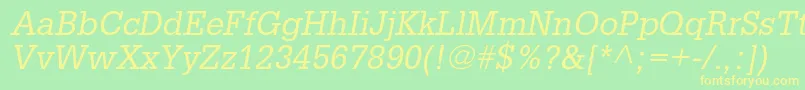 GlyphaltstdOblique Font – Yellow Fonts on Green Background