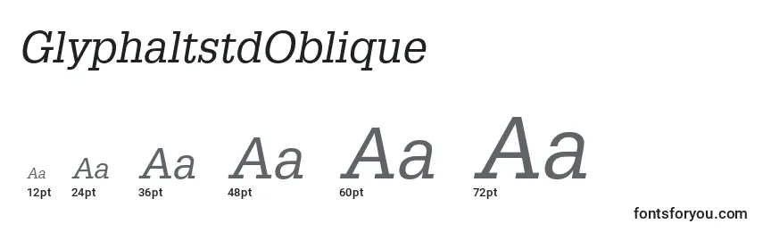GlyphaltstdOblique Font Sizes