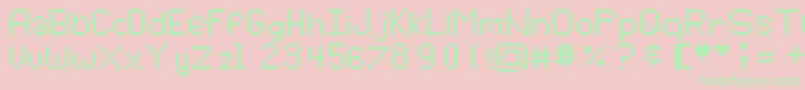 Tara Font – Green Fonts on Pink Background