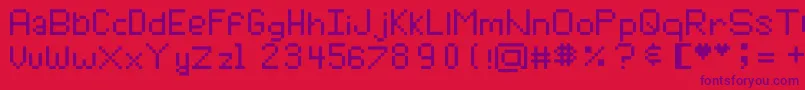 Tara Font – Purple Fonts on Red Background