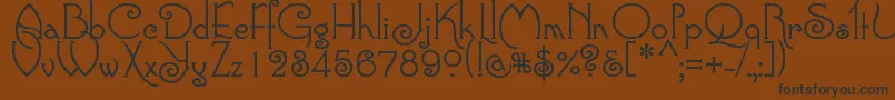 ConnieRegular-fontti – mustat fontit ruskealla taustalla