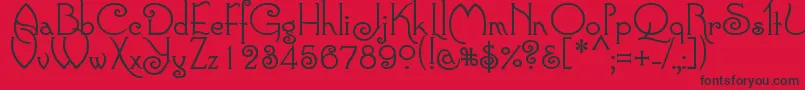 ConnieRegular Font – Black Fonts on Red Background