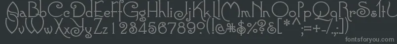 フォントConnieRegular – 黒い背景に灰色の文字
