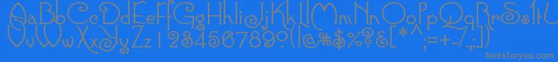 Czcionka ConnieRegular – szare czcionki na niebieskim tle