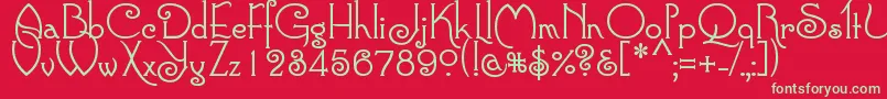 ConnieRegular Font – Green Fonts on Red Background