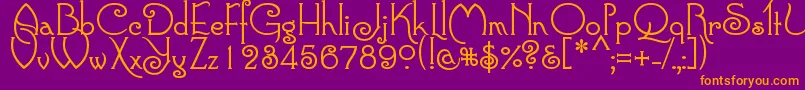 ConnieRegular Font – Orange Fonts on Purple Background