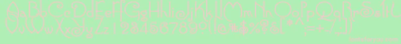 フォントConnieRegular – 緑の背景にピンクのフォント